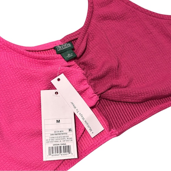 NWT Wild Fable Two-Toned Pink Cinched Tiny Top - Picture 2 of 3